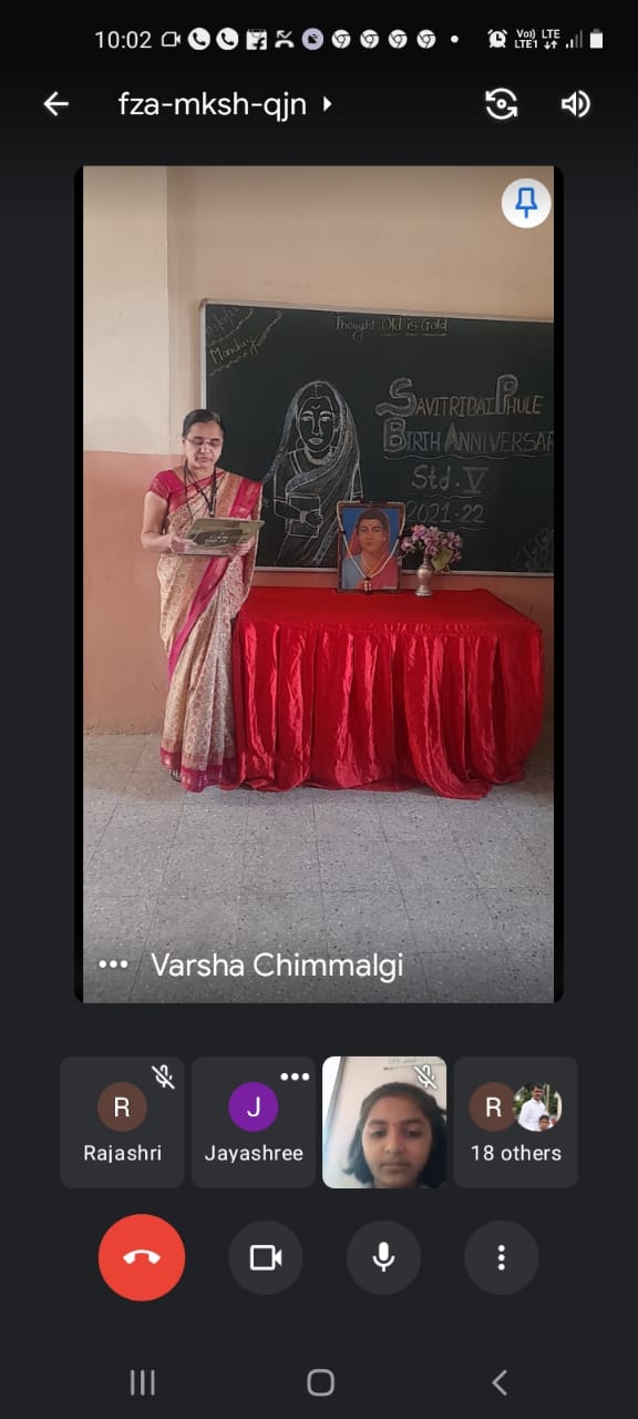 Savitribai Phule Jayanti celebrated virtually by Std. V