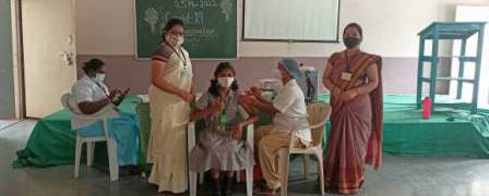 Covid-19 vaccination campaign for std VII & VIII on 25.03.22