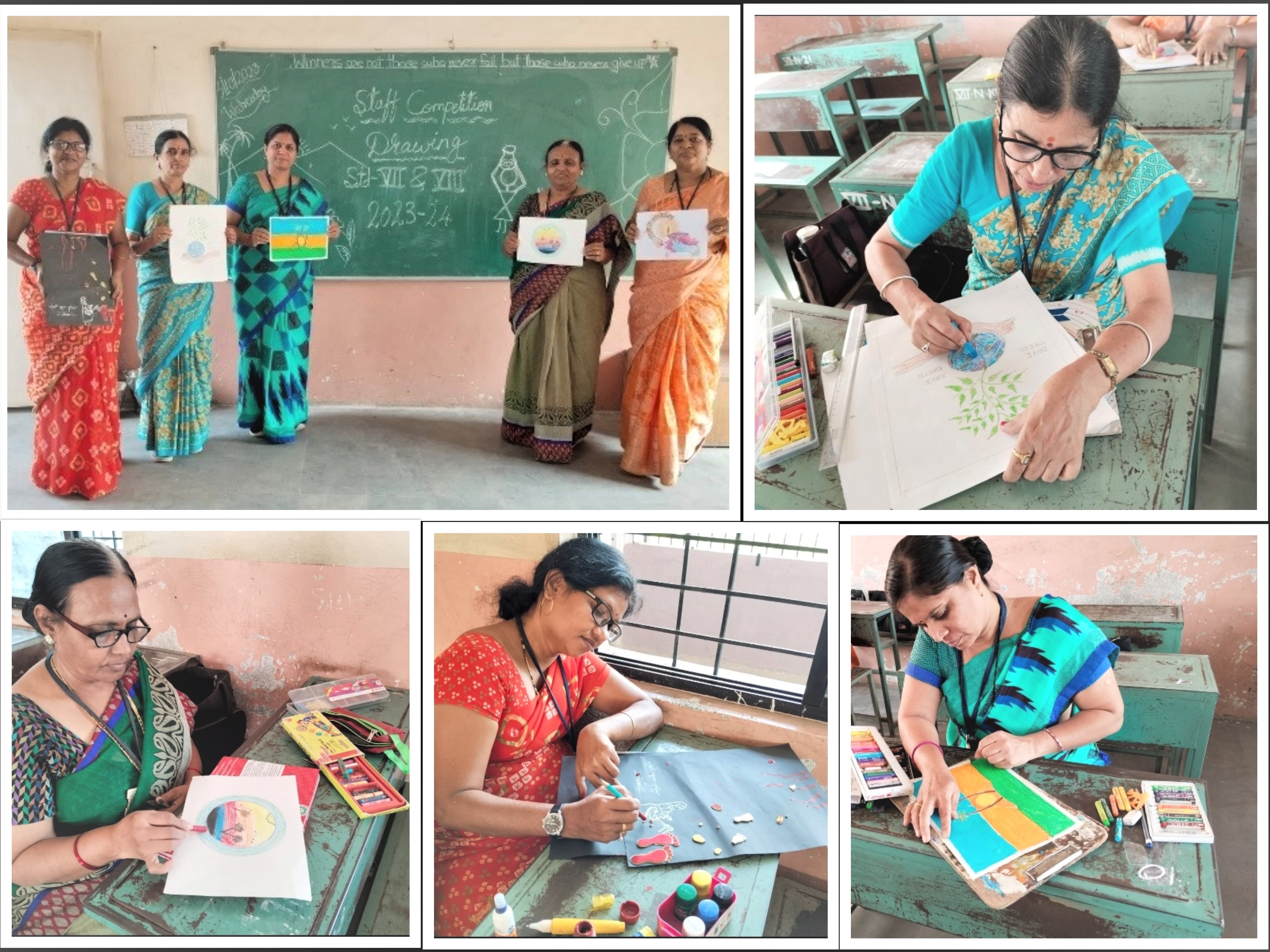 Drawing Competition arranged for VII & VIII std. staff on 04.10.23