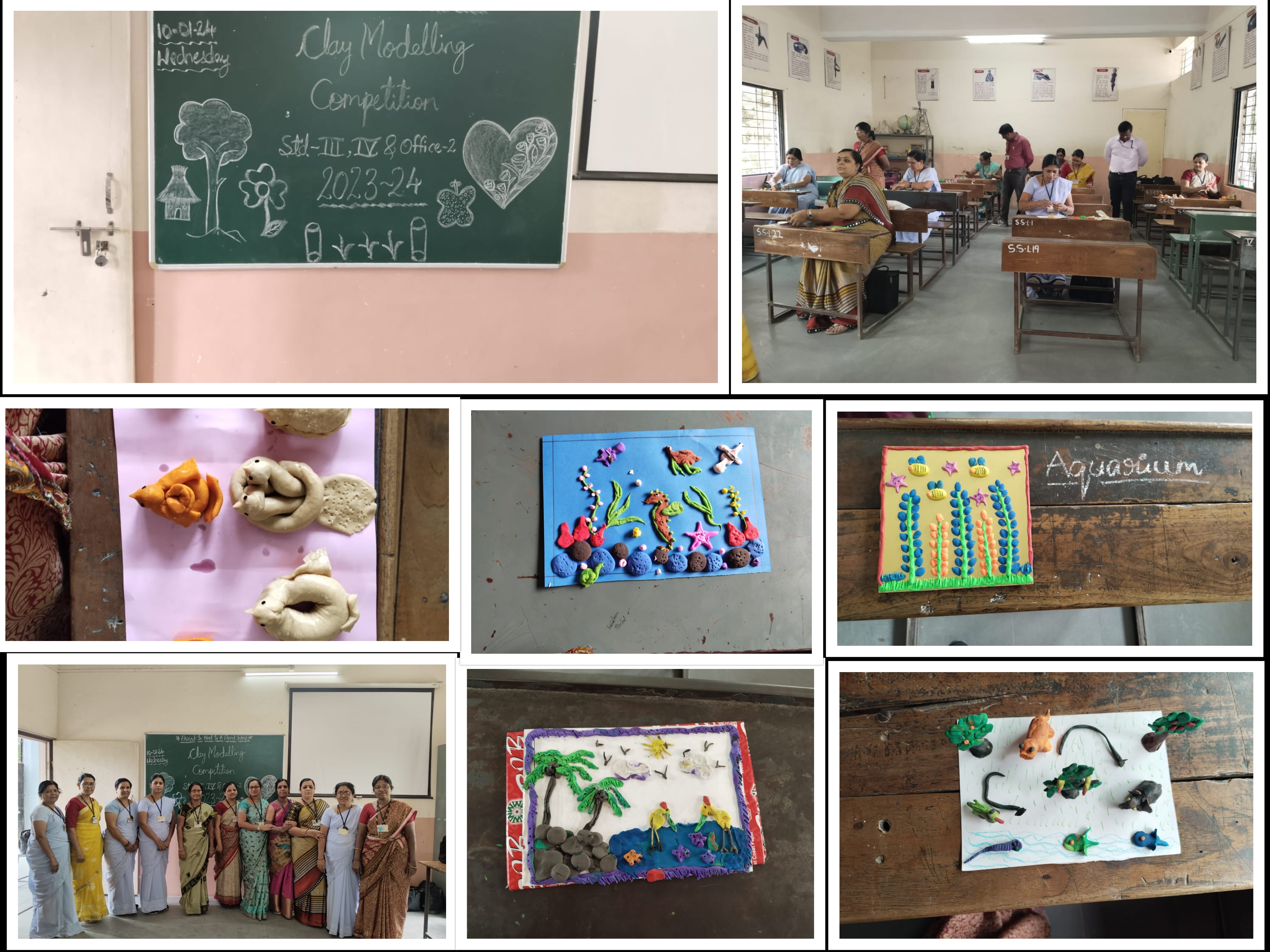 Clay Modelling competition arranged for III, IV std staff & Office staff on 10.01.24