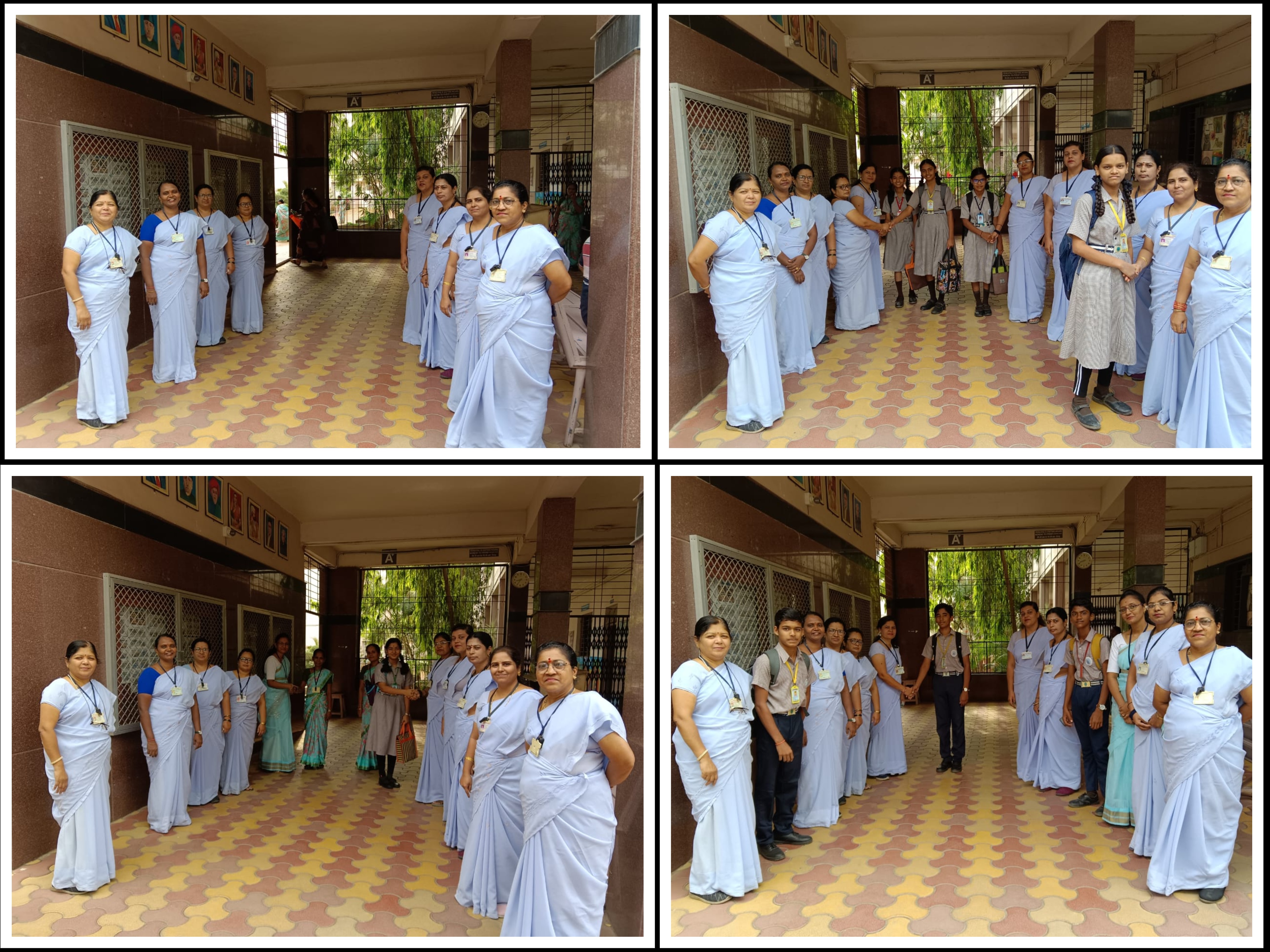 IX, X & XII std. students were welcome by Blue House Teachers on 03.06.24