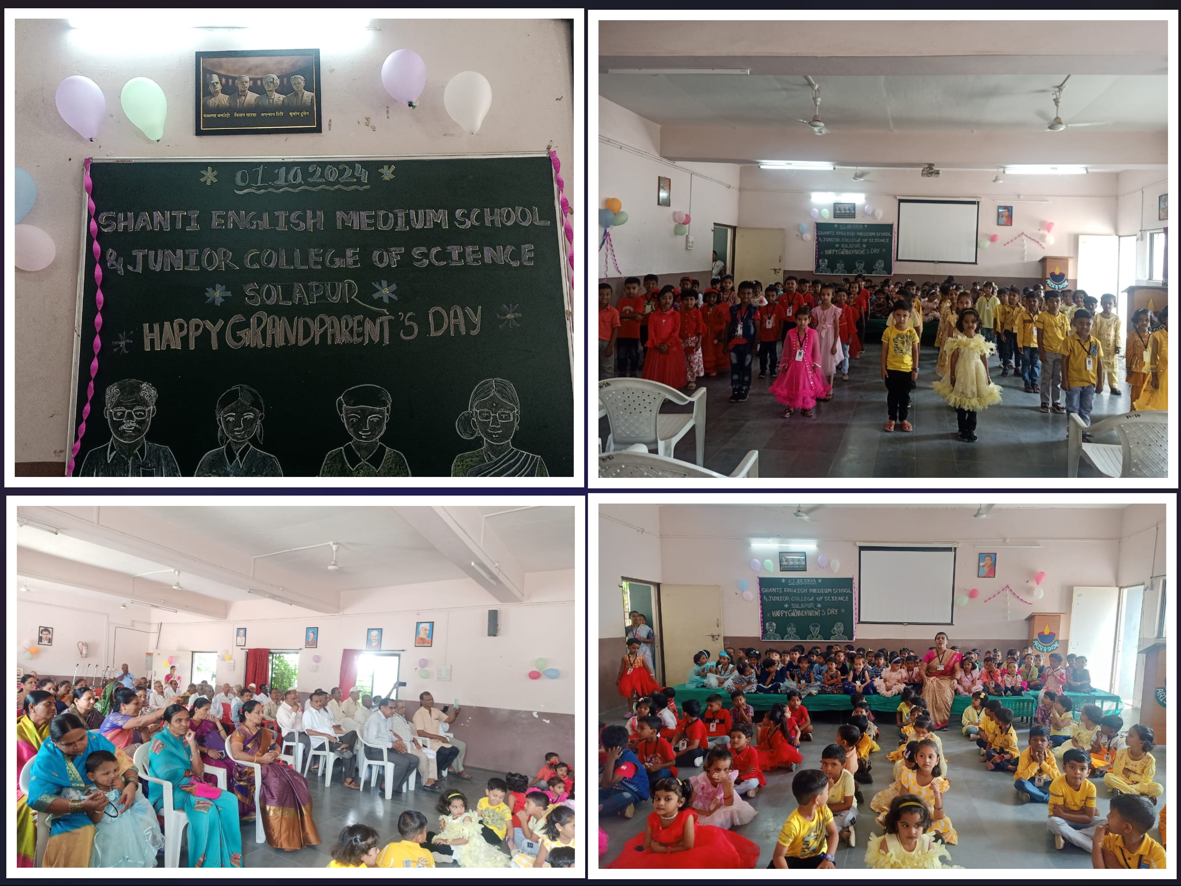 Grandparents day celebrated by Nursery,L.K.G and U.K.G students on 01.10.24