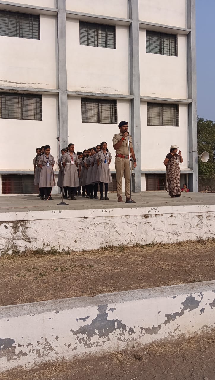 	Road safety session to the students in assembly by Mr Swapnil Bhuge RTO Solapur.