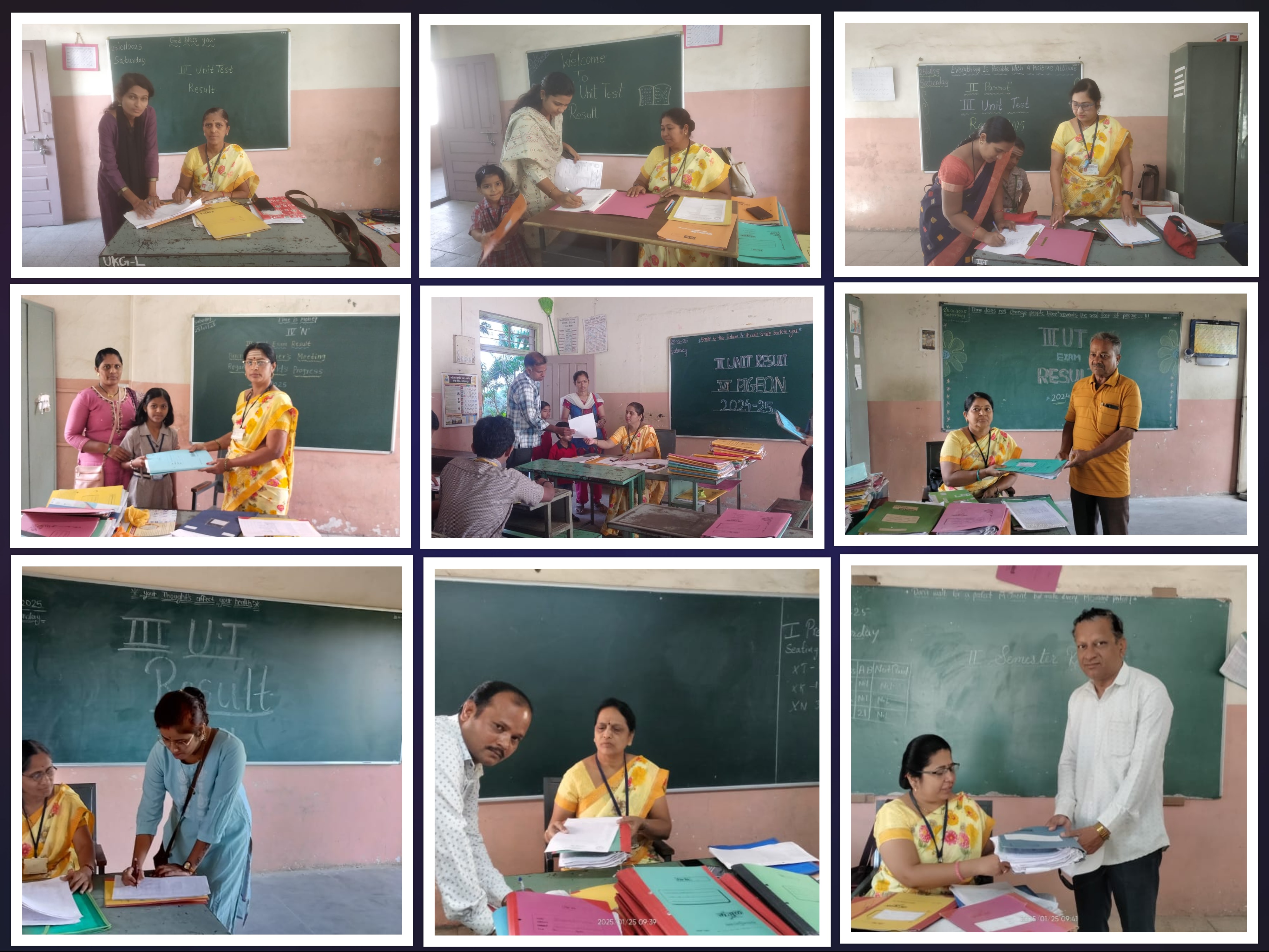 Result - Third unit test from Nursery to IX std & Second Semester of X & XII std on 25.01.25
